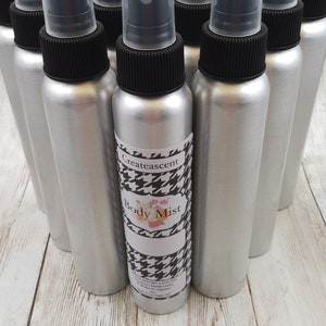 Set of 6 body mist or room/linen spray for wholesale, bulk, party favors, in 4 oz bottles for resale or personal use. Unlabeled or my label