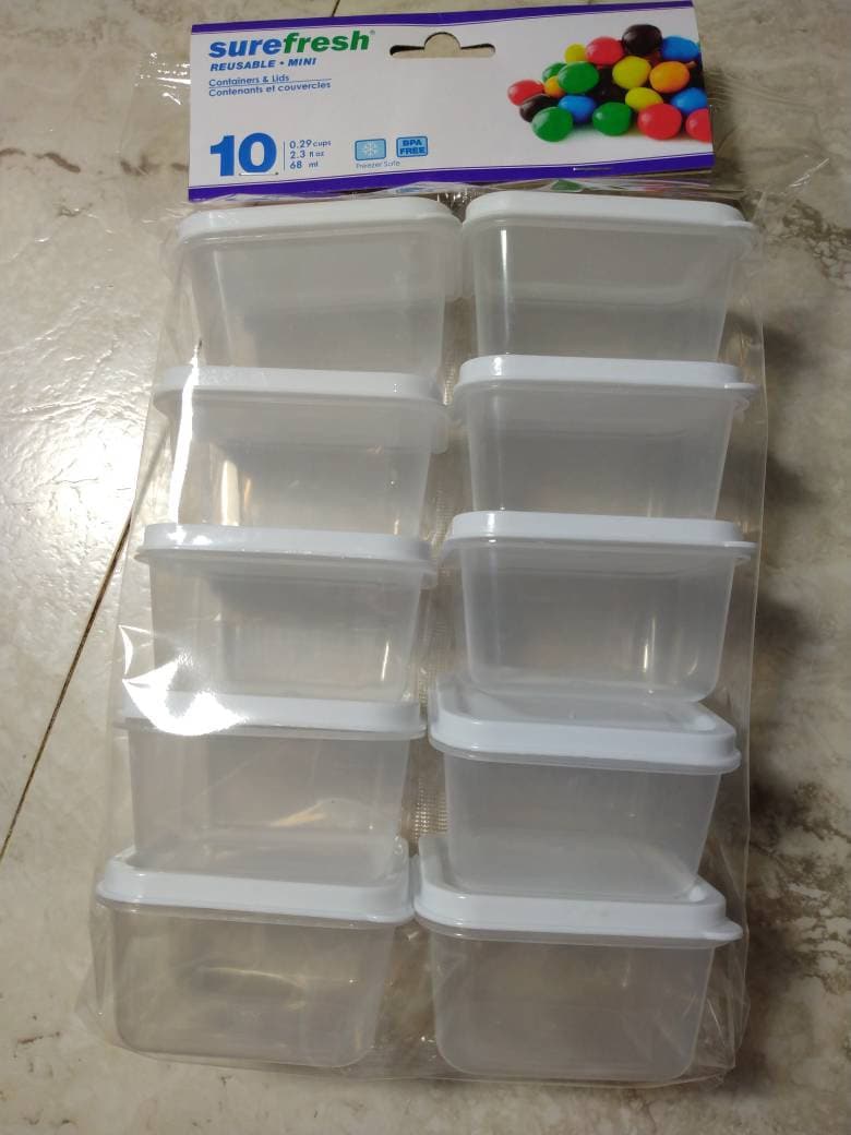 Bulk Sure Fresh Mini Storage Containers with Lids, 10-ct. Packs at  DollarTree.com