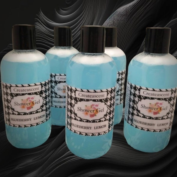 Set of 6 wholesale bulk shower gel body wash in 9 oz bottles for resale or personal use. Unlabeled or my label choose scent and color.