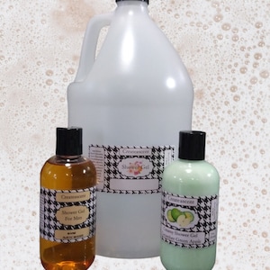 Bulk shower gel scented or no scent, fill your bottles for wholesale resale or personal use. Can also use as a liquid hand soap