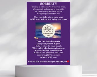 Sobriety Coin and Pocket Hug Token, One Day at a Time Keepsake, You Got This Encouragement or Stress Relief Recovery Charm Gift