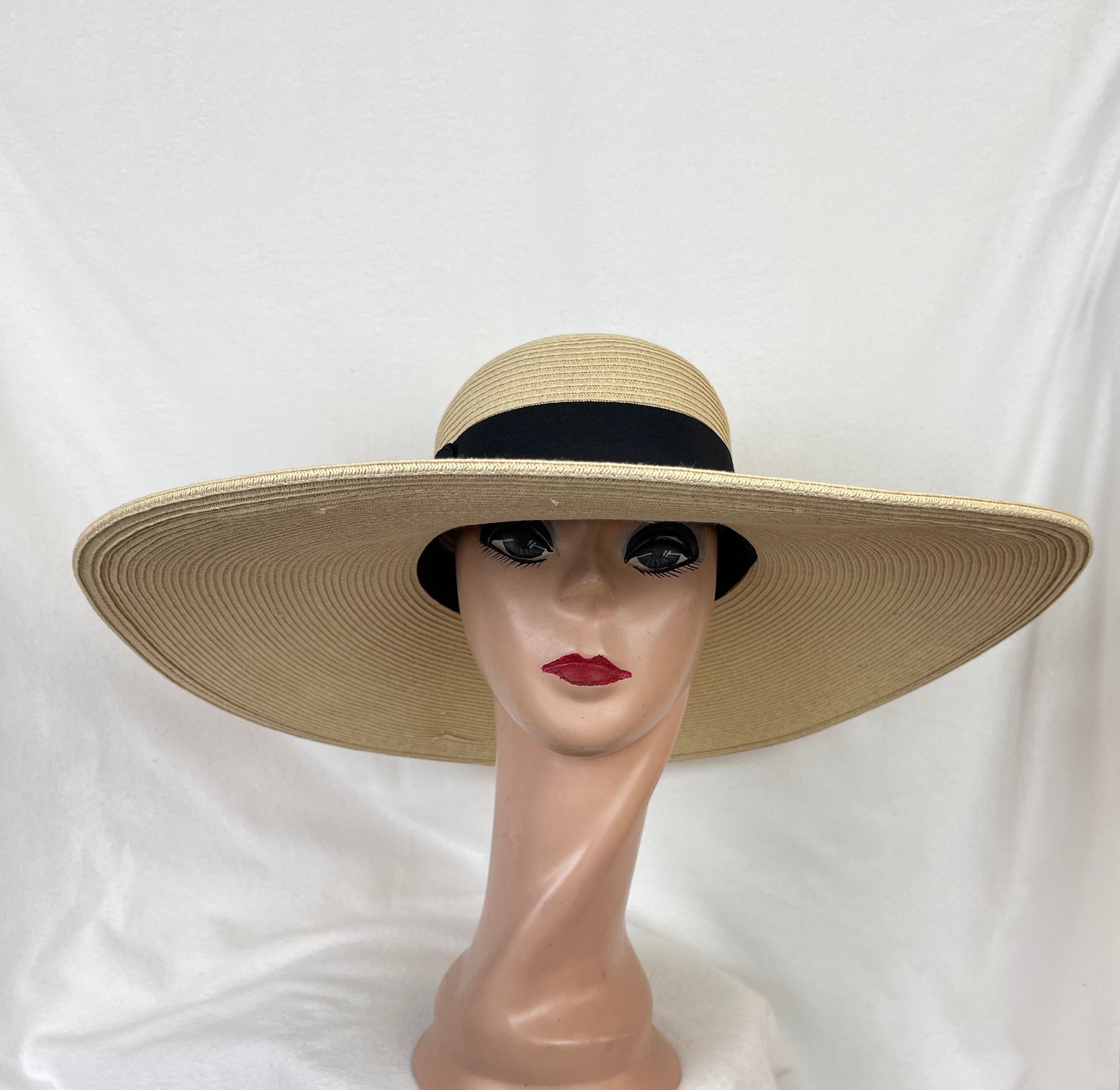 6 Inch Large Brim Tan Sun Hat With 