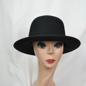 Black Wool Felt 2 1/2  Inch Brim Annie Hall Hat / Vintage Inspired Felt Hat /SM/Medium - XLG Sizes Felt Hat / Annie Hall Style Hat