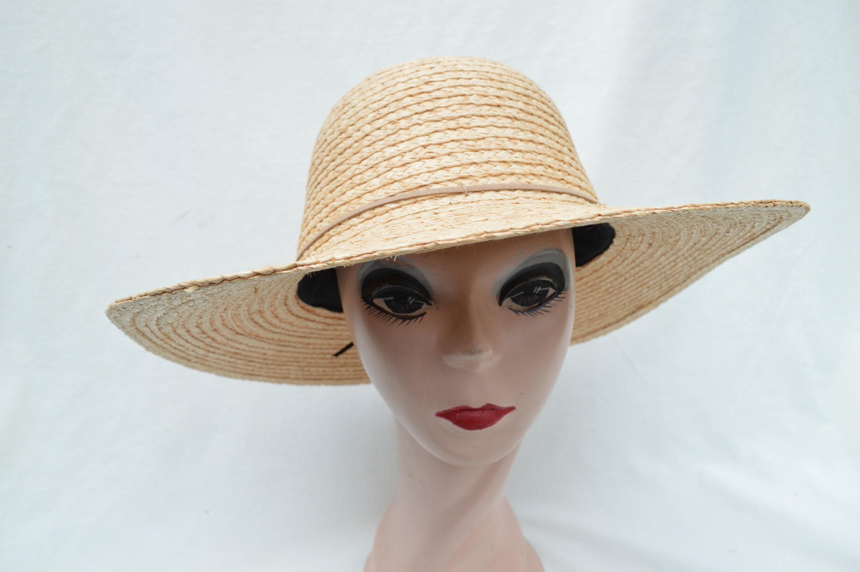 Fine Woven Raffia Large Brim Hat 