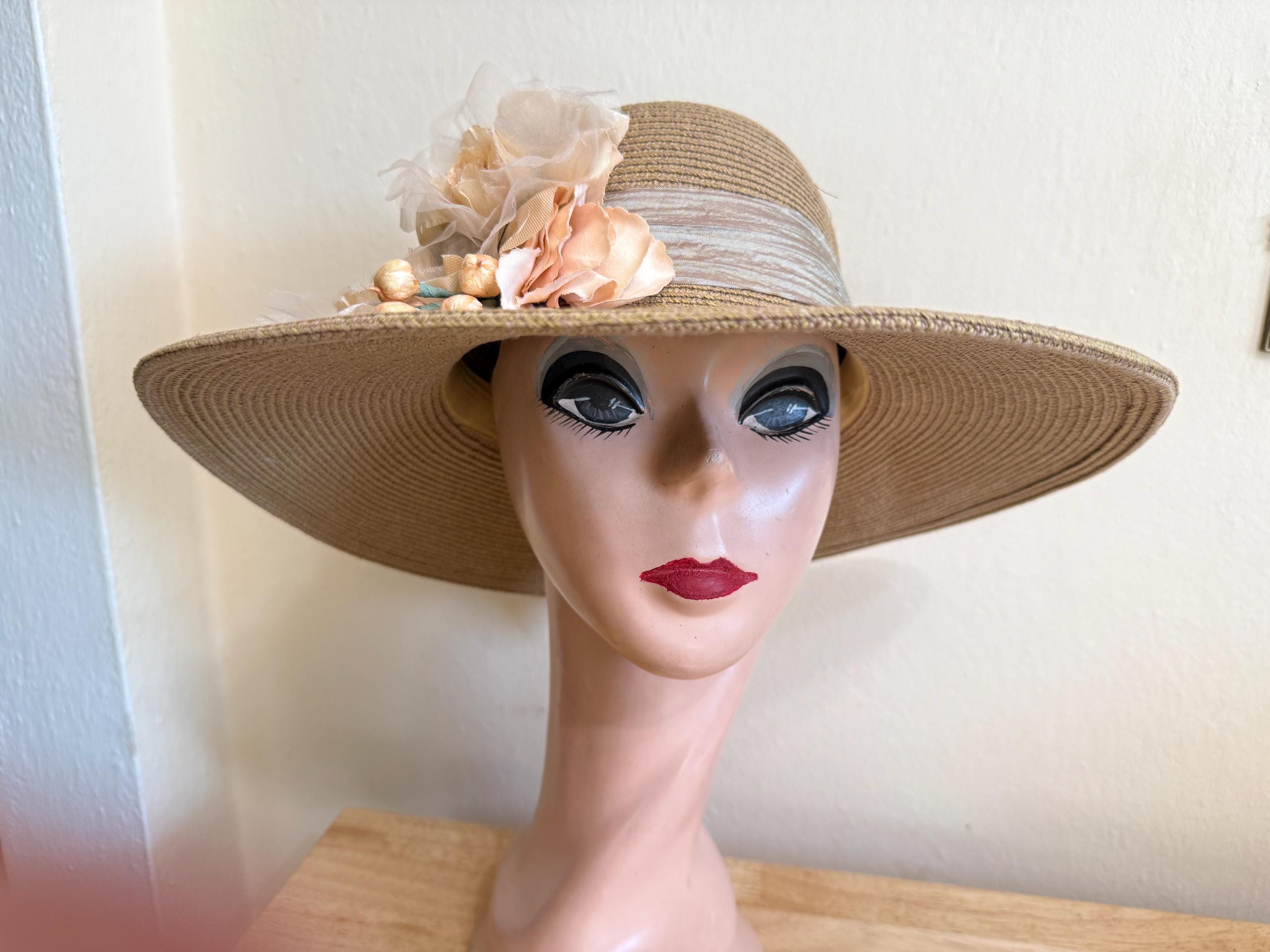 Dolce & Gabbana Brown Ribbon Floral Embellished Straw Hat PD Gucci Floral Detailed Wide Brim Hat main image 2