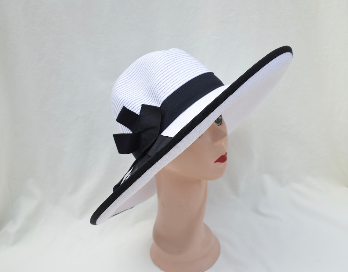 Large 5 Inch Brim White Sun Hat Extra Large Head Sizes Etsy