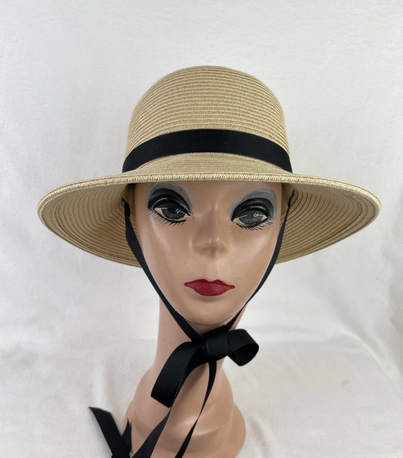 Straw Cloche Hats Women, Straw Hat Black Ribbon