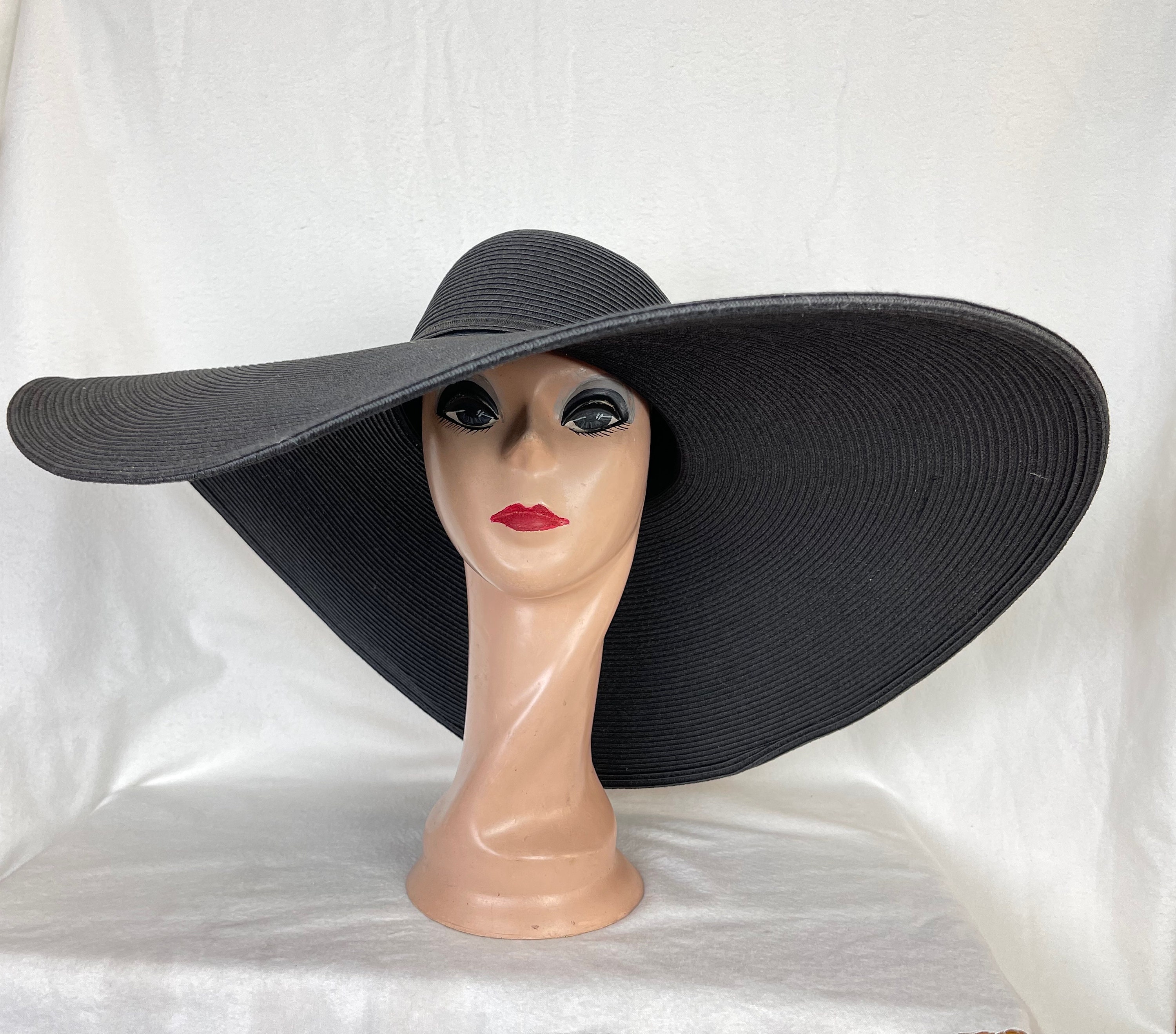 Extra Large Brim Sun Hat, Women's Sun Hat, Wide Brim Summer Hat, Linen Sun  Hat, Linen Hat With Extra Wide Brim, Black Sun Protection Hat 