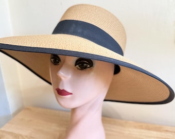Unisex Wide-Brim Straw Sun Hat with Decorative Band - Cream Foldable Straw Summer Sun Hat for Women Thick Hair SPF 50  main image 3