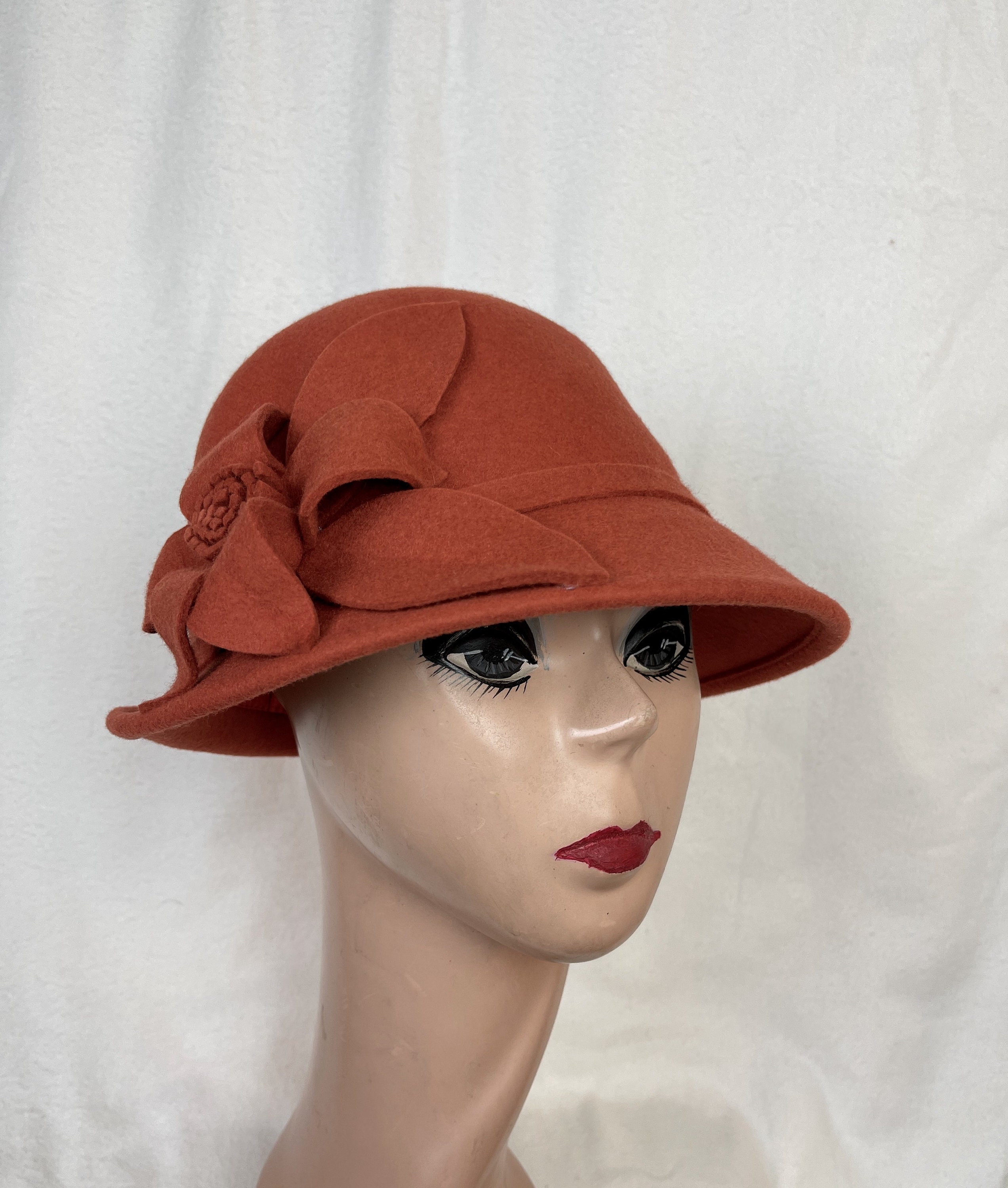 Wool felt cloche sales hat