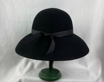 Black Wool Felt Lampshade Hat: 4