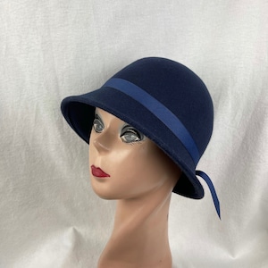 Woolen Cloche Hat in Blue Woolen Cloche Hat in Blue