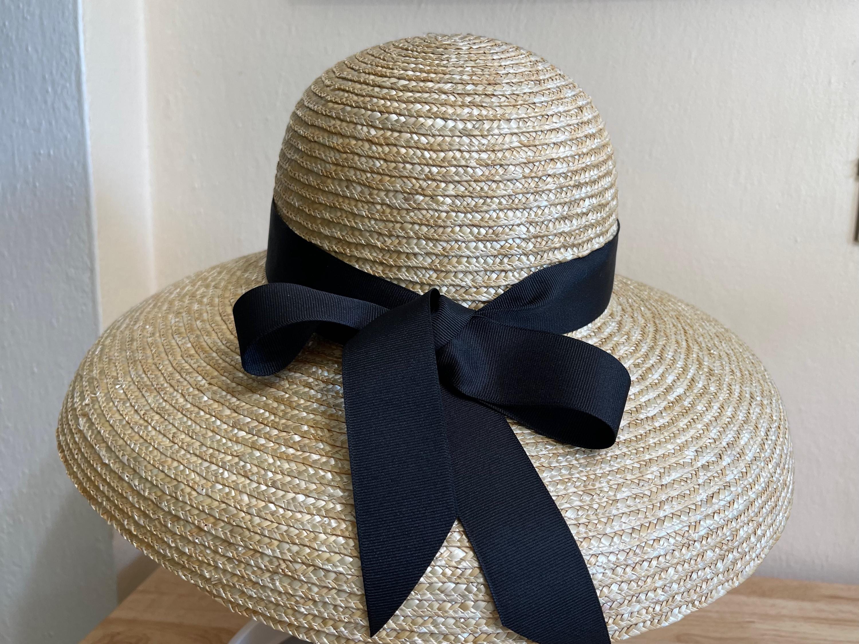 Beloved Millnery Black Multicolor Gorgeous Wide Brim Woven Straw Sun Hat NWT Bell Brim Wheat Straw Sun Hat: Black Silk Roses, Kentucky  main image 2