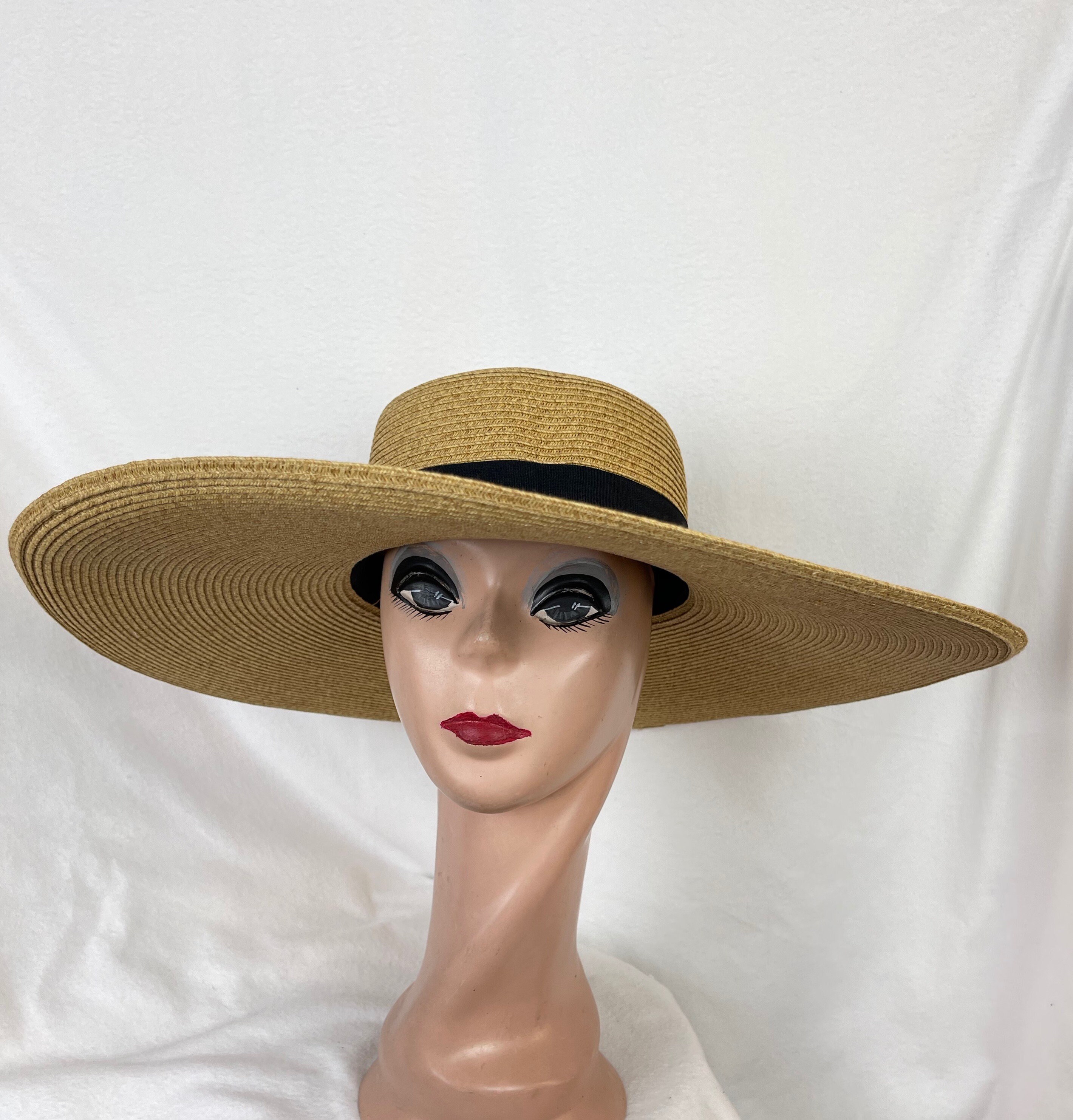 Toast Tweed 6 Inch Flat Crown Straw Hat 
