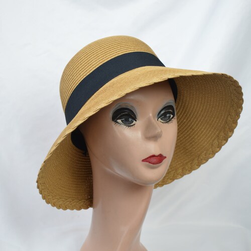 6 Inch Large Brim Tan Sun Hat With 