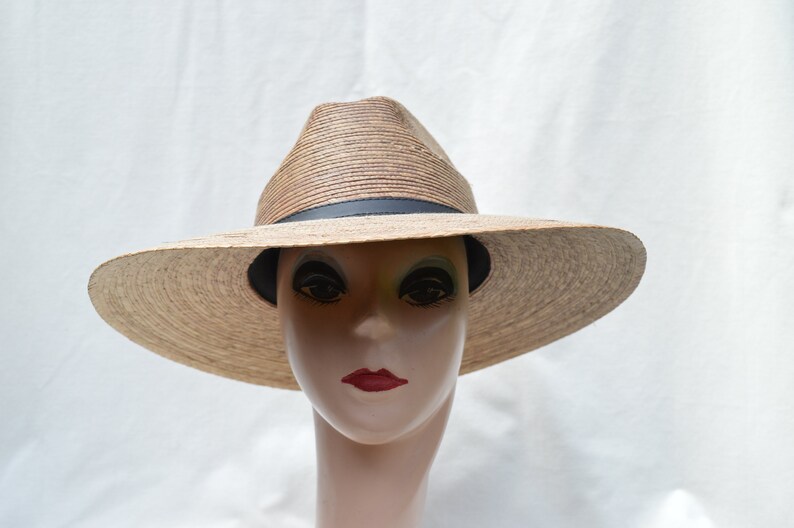 Dark Palm Straw Large Brim Sun Hat / Medium Through XXL Head Etsy
