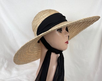 5.5 Inch Brim Raffia Straw Hat With 