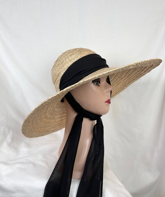 5.5 Inch Brim Raffia Straw Hat With 