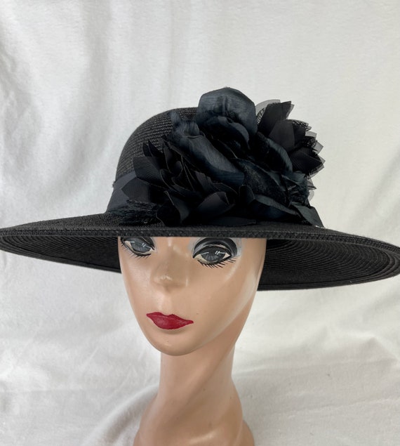 Large brim black wedding hats hotsell