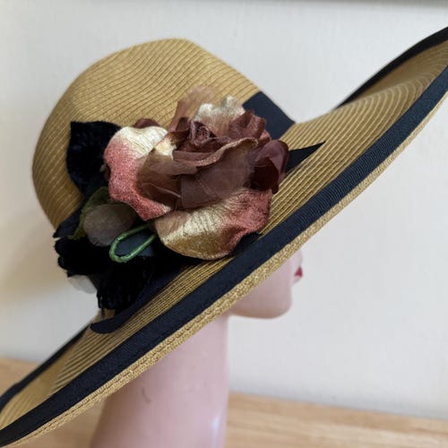 Large Head Size Tan Straw Fedora: 5 display picture 1