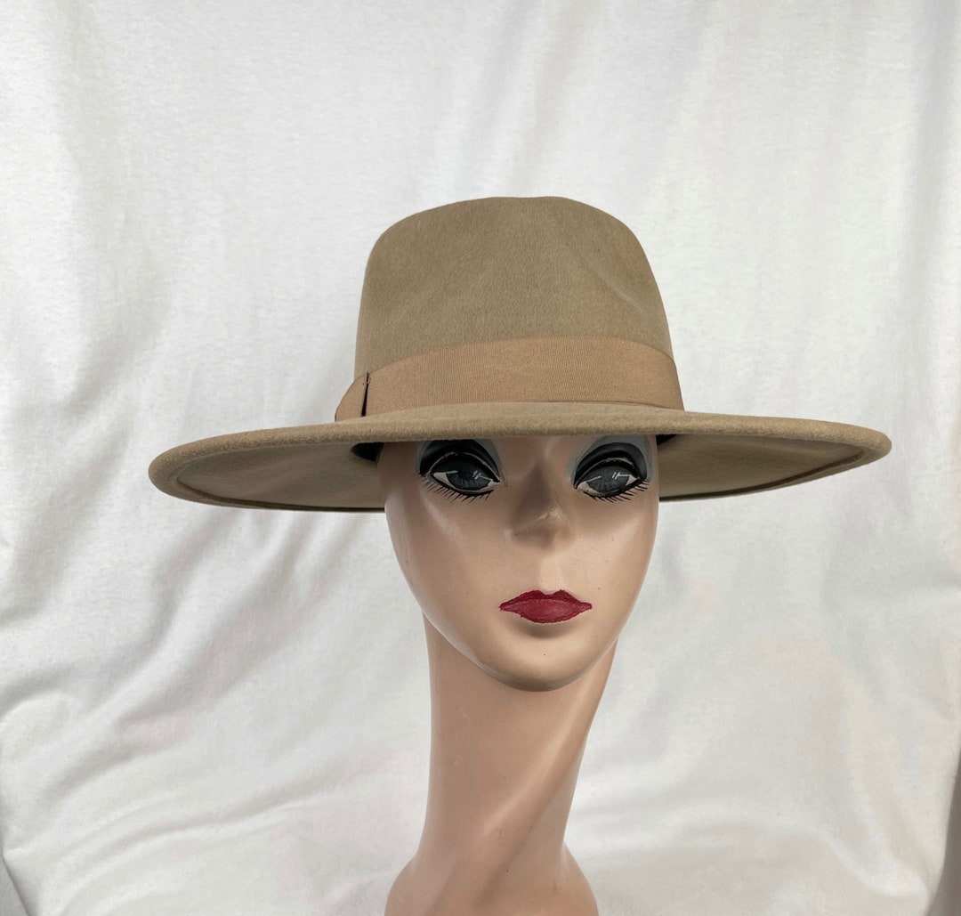 Light Brown Wool Felt 4 Inch Flat Welted Edge Brim Pinched Top - Etsy