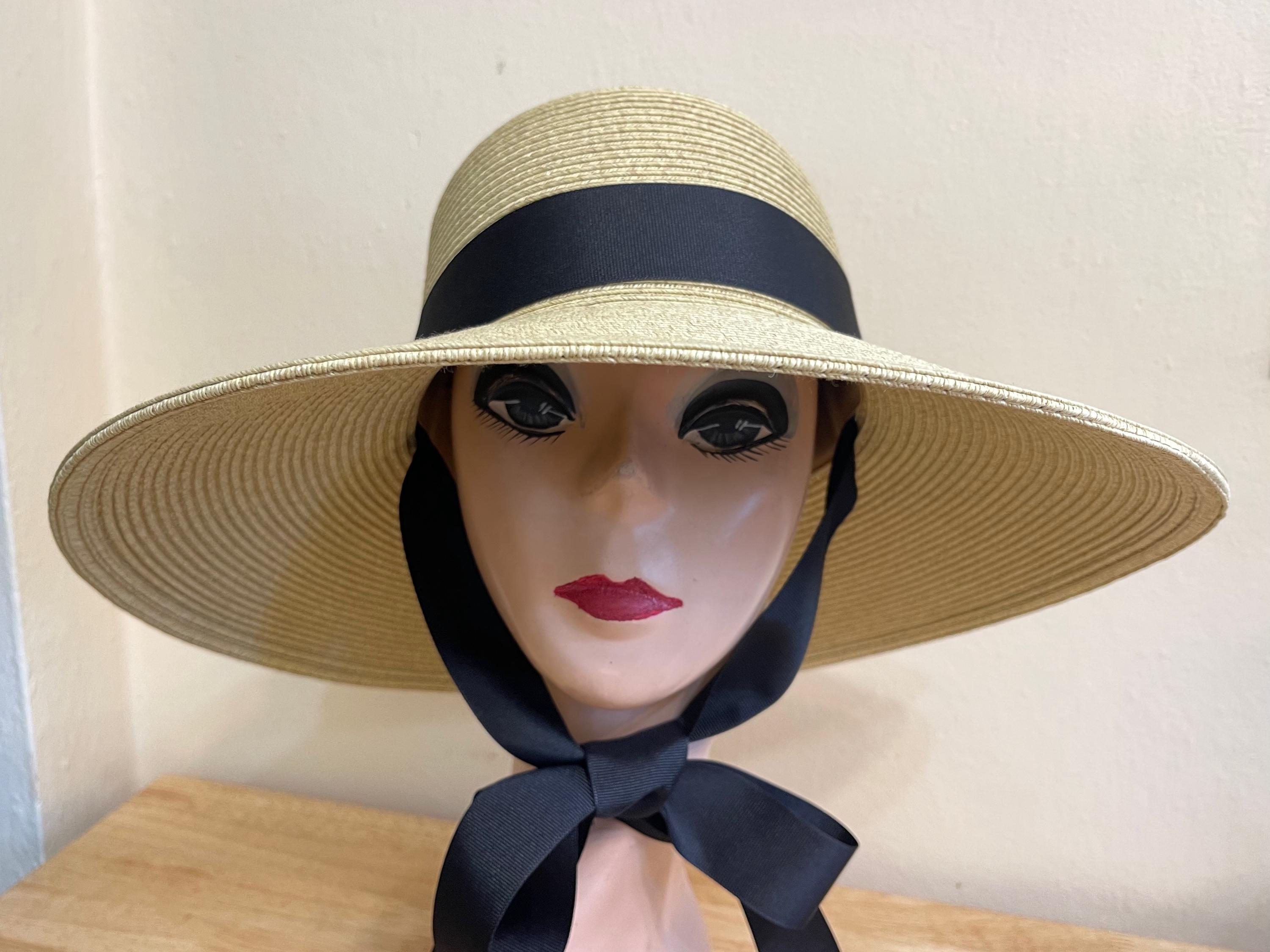 Boxed Hat 11cm brim grosgrain ribbon- Charcoal x Black – MMW