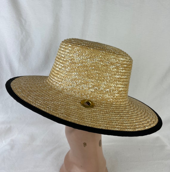 NYFASHION101 Unisex Grosgrain Ribbon Straw Skimmer Boater