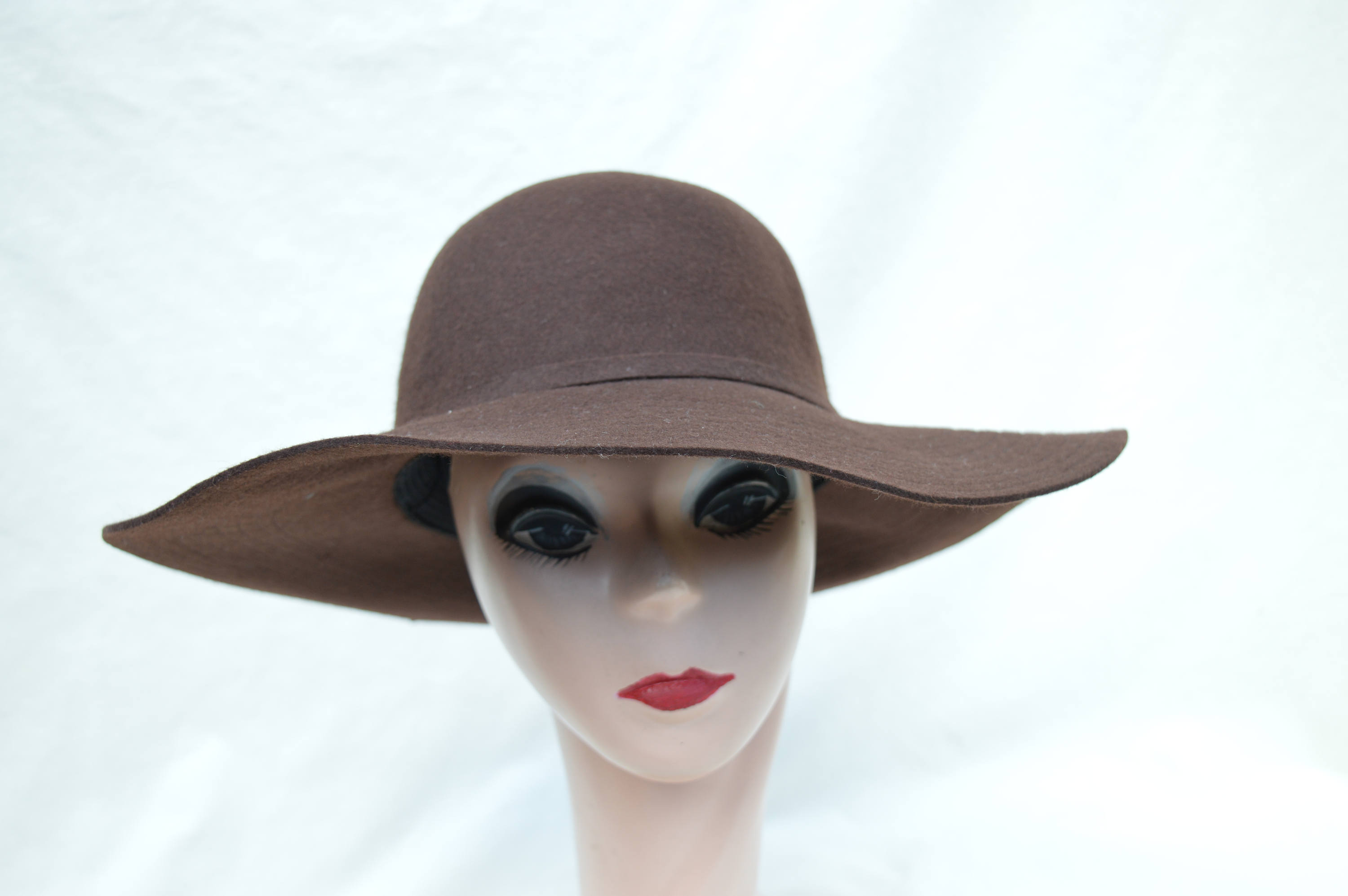 brown felt floppy hat
