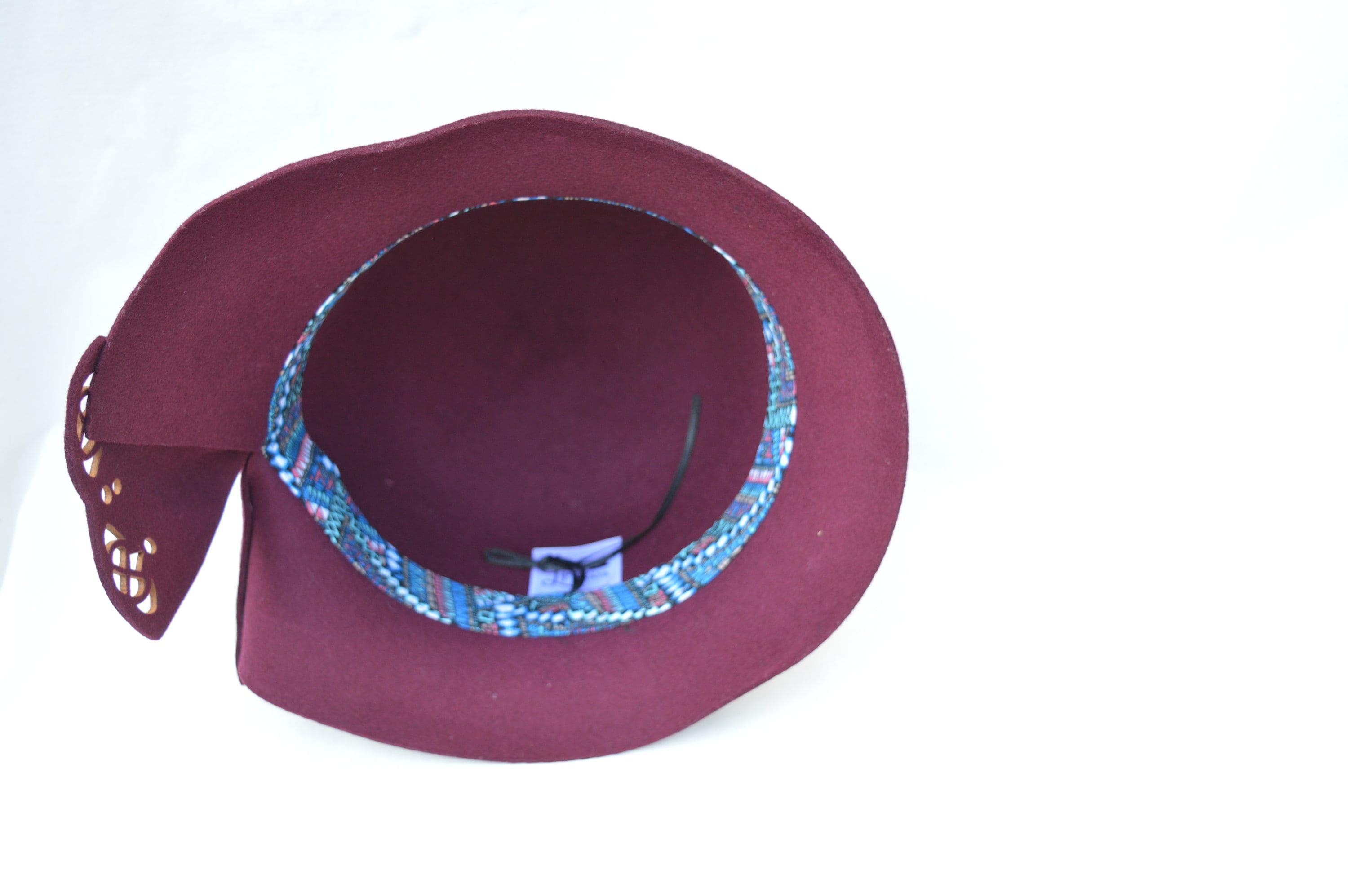Vintage August Burgundy Wool Felt Bucket Hat Classic Cloche Sophisticated One Sz Burgundy Wool Felt Cloche Hat: Vintage 1920s Downton Abbey  main image 4