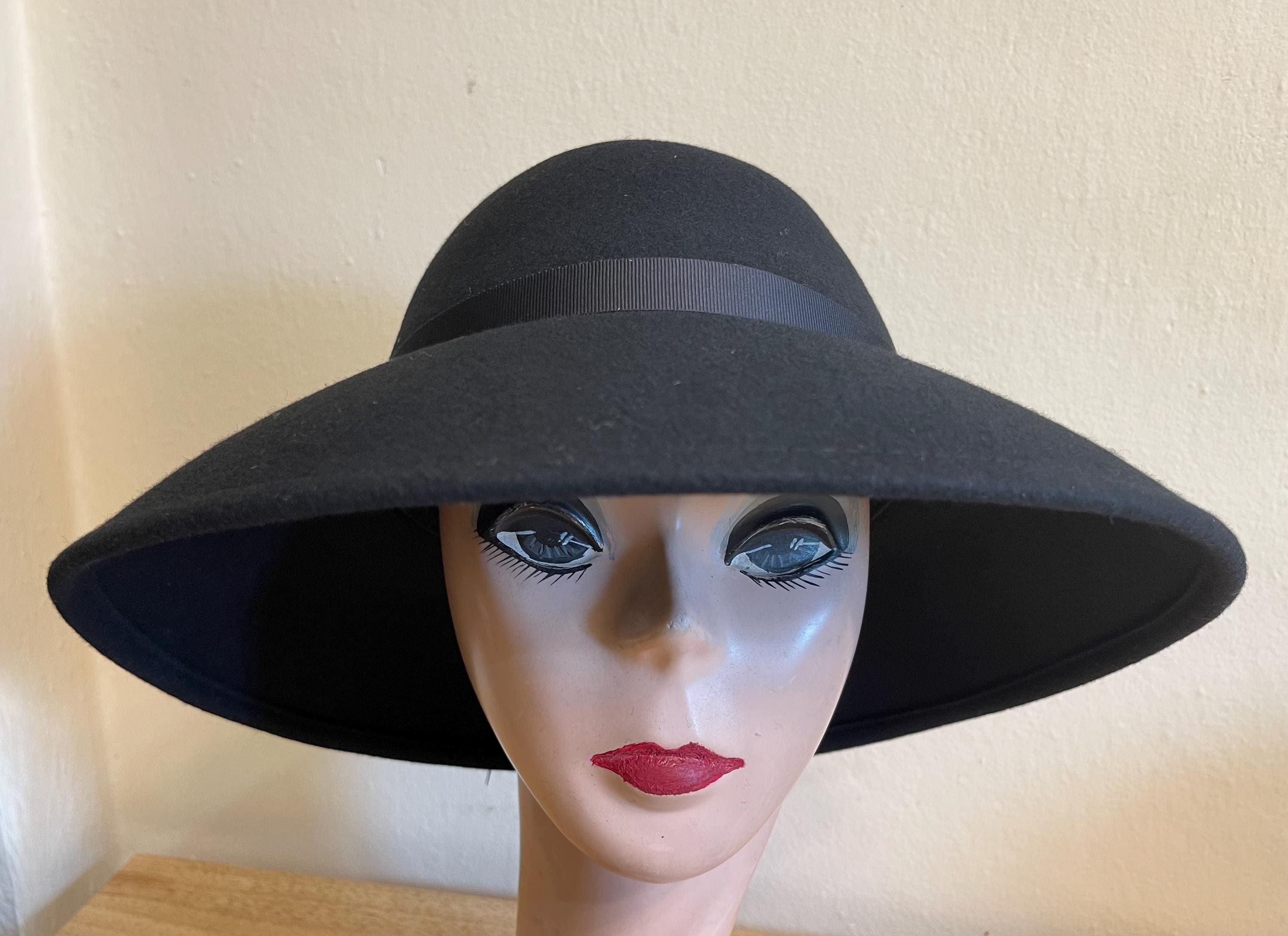 Black Wool Felt Lampshade Hat: 4