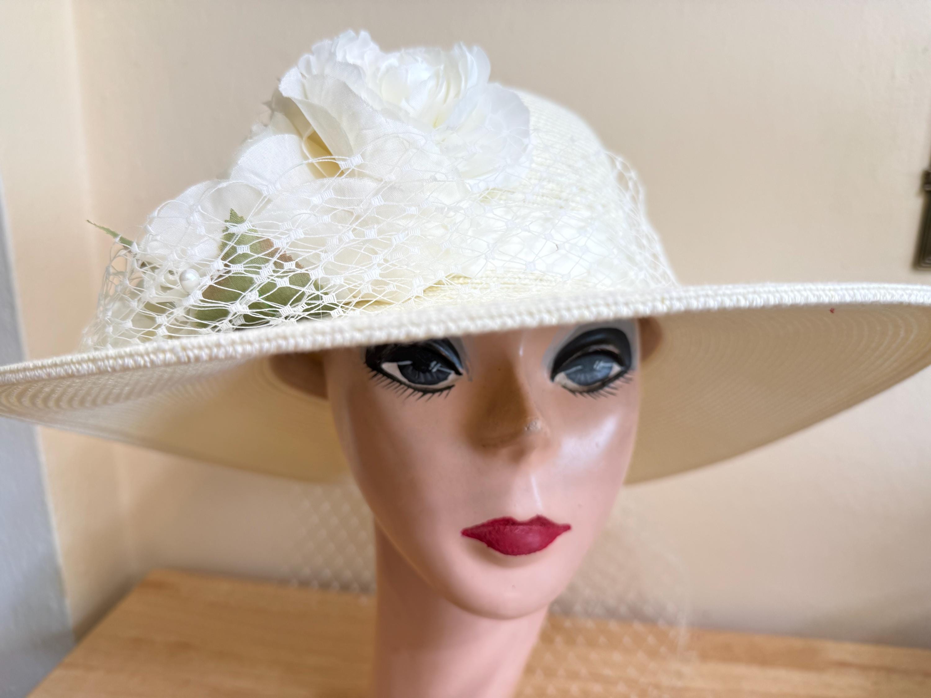 Classic Sophisticated Wide Brim Floppy Hat Wedding Bride Kentucky Derby Summer Vinsonshop Women main image 3