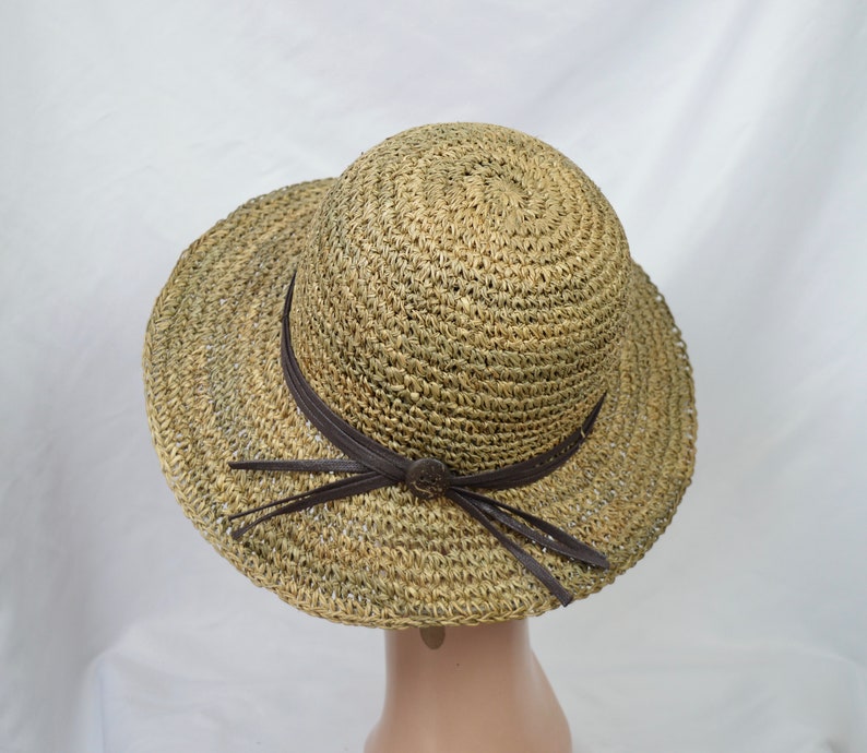 Natural Seagrass Straw Medium 2.5 Inch Flat Brim Hat Retro Inspired Seagrass Straw Boater Hat Seagrass Packable Sun Hat