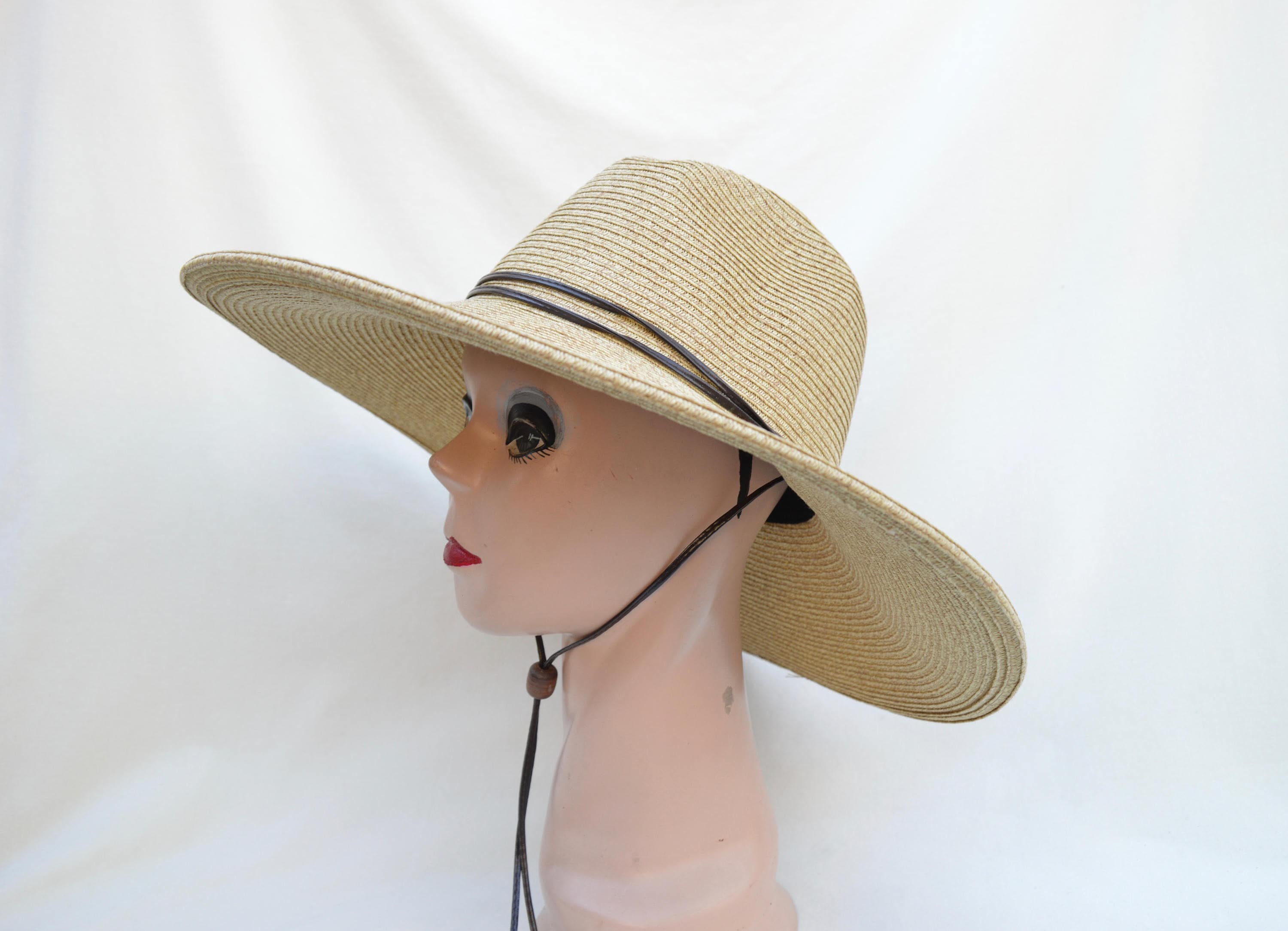 Brim Tan Fedora Style Sun Hat 