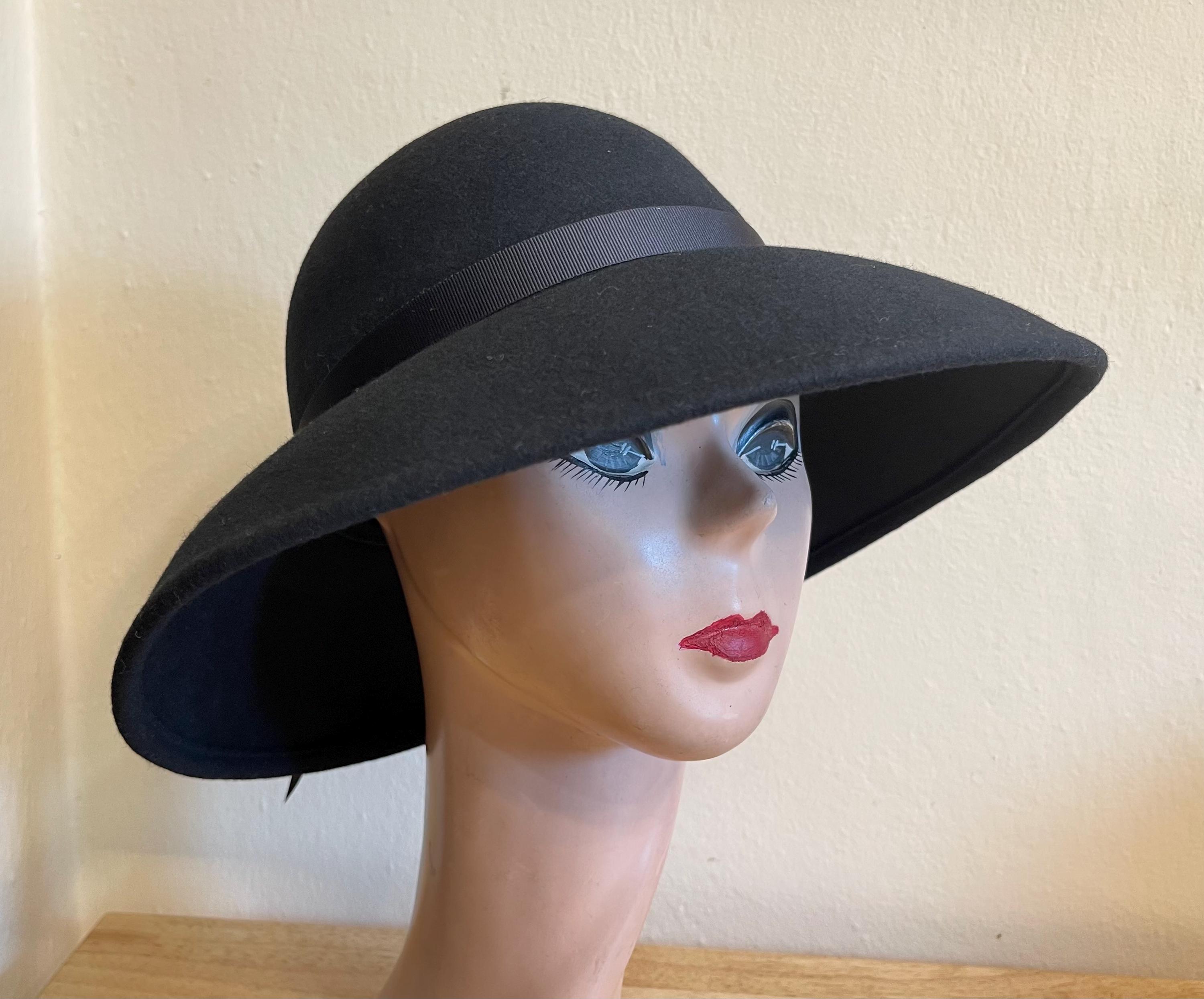 Black Wool Felt Lampshade Hat: 4