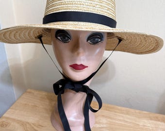 Vintage Miriam Lefcourt Straw Hat, Handcrafted Italy, Woven  display picture 2