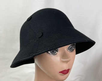Goorin Bros Black Wool Cloche Hat Womens Goorin Bros Black 100% Wool Hat Sz Medium | eBay main image 3