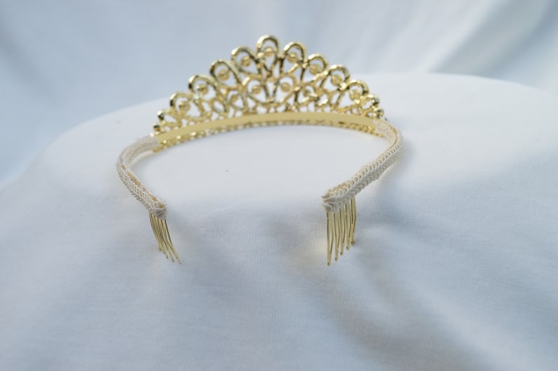 Gold Rhinestone And JewelTiara Bridal Or Flower Girl Tiara Gold Princess Tiara Girls Through Adult Head Size Tiara Gold Tiara