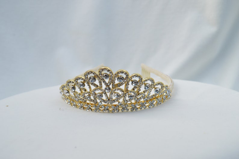Gold Rhinestone And JewelTiara Bridal Or Flower Girl Tiara Gold Princess Tiara Girls Through Adult Head Size Tiara Gold Tiara
