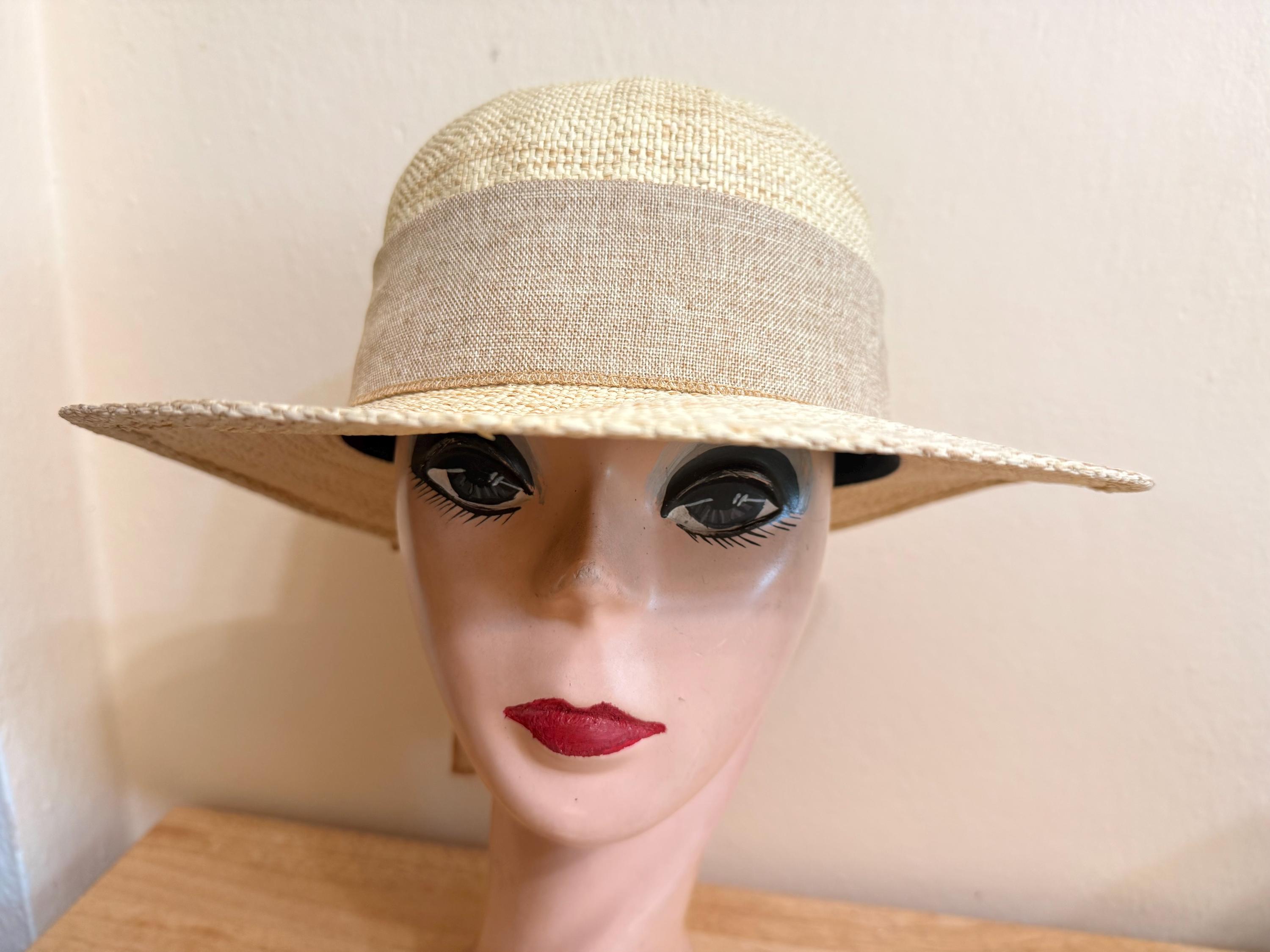Made in Italy - 100% Straw Stylish Tan Hat with Multicolor Band Crochet Tino Fedora - Packable Straw Breathable Hat for Summer main image 2