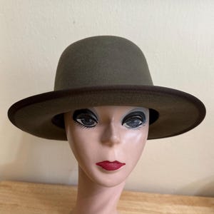 Annie Hall Style Wool Felt Hat: Taupe Winter Hat / Limited Edition Hat / When Harry Met Sally Hat