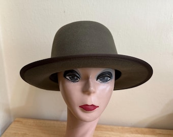 Annie Hall Style Wool Felt Hat: Taupe Winter Hat / Limited Edition Hat / When Harry Met Sally Hat