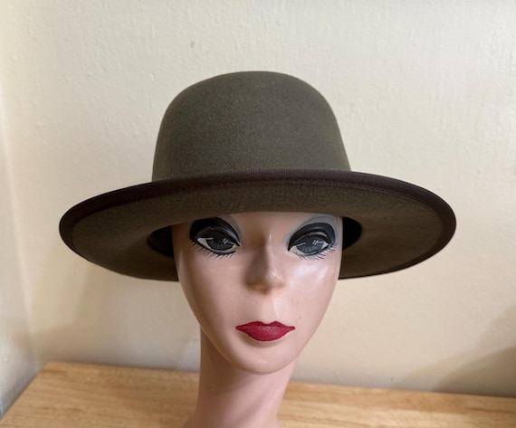 Annie Hall Style Wool Felt Hat: Taupe Winter Hat / Limited 