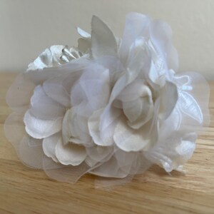 Bridal Off White Vintage Silk Flower 3" Hair Clip / One Of A Kind Bridal Flower Clip /Silk Flower Clip For Hair Headpieces /Free US Shipping