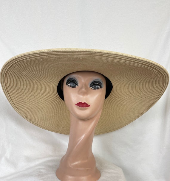 6 Inch Large Brim Tan Sun Hat With 