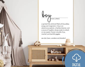 Junge Definition Print: Kinderzimmer Wandkunst (Digitaler Download)