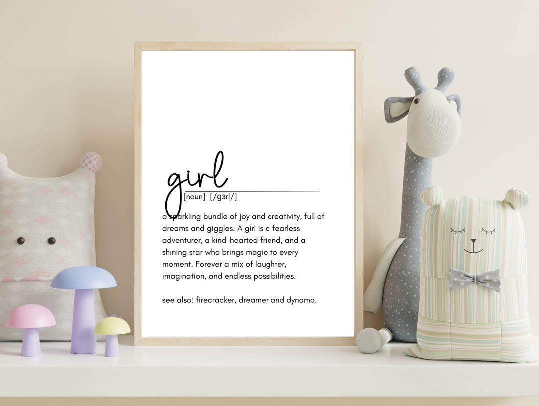 Girl Definition Print, Girls Room Decor, Nursery Decor, Definition ...