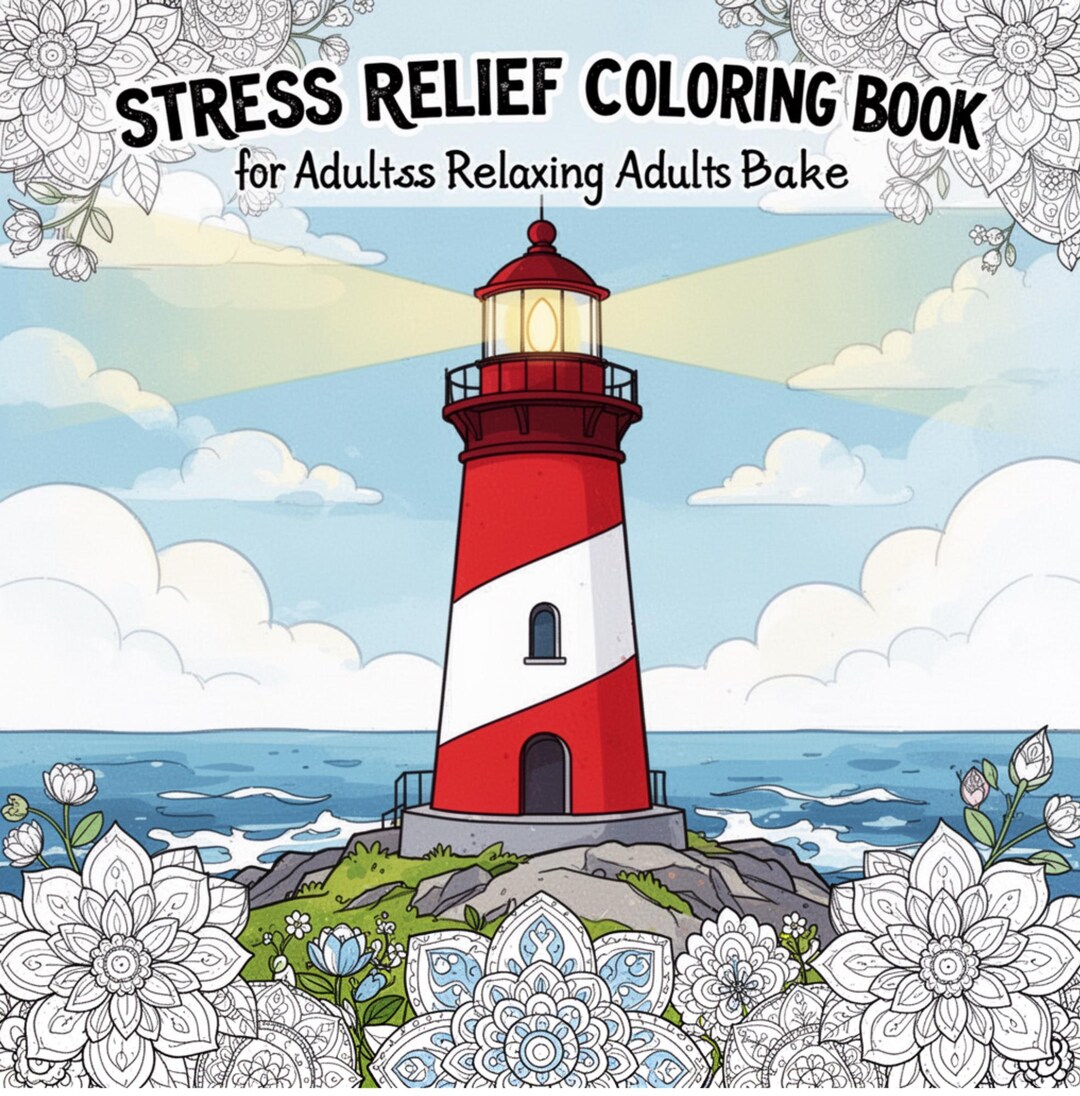 Stress Relief Coloring Book for Adults – Relaxing Mandalas, Floral ...