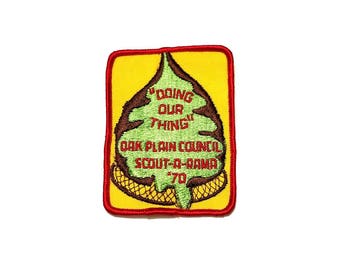 Vintage Boy Scout BSA Embroidered Patch 1970 Oak Plain Council Scout A Rama Illinois