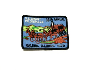 Vintage Boy Scout BSA Embroidered Patch 1972 US Grant Pilgrimage 18th Annual Galena Illinois