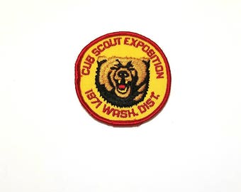 Vintage Boy Scout BSA Embroidered Patch 1971 Cub Scout Exposition Washington District